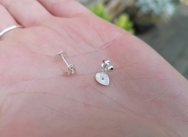 Leaf Sterling Silver Stud Earrings