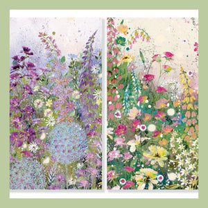 floral artwork on a mini notecard pack