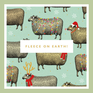 An image of a Christmas card with woodland animals saying merry christmas in the centre