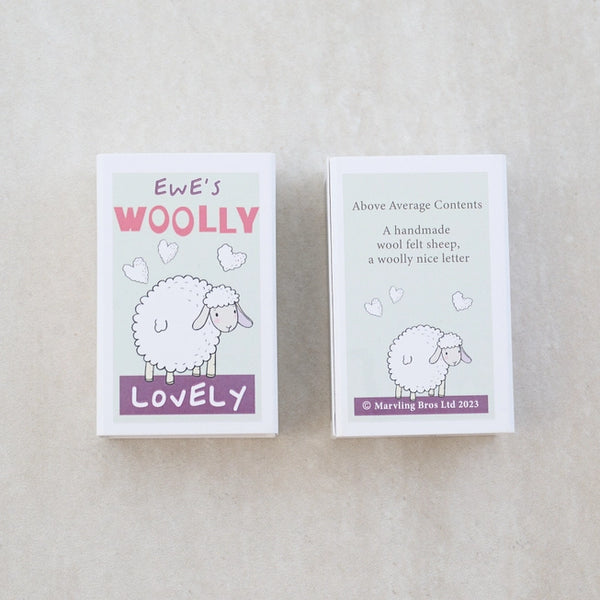 Ewe's Woolly Lovely Wool Felt Sheep in a Matchbox