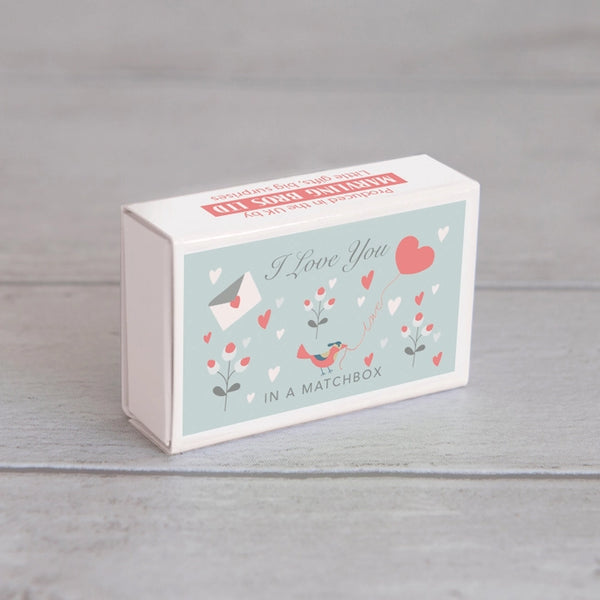 Wool Felt Heart and Love Message in a Matchbox