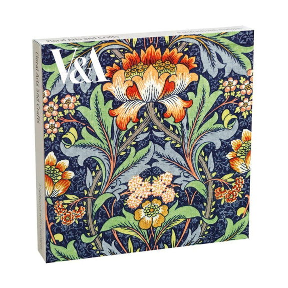 Floral Arts and Crafts V&A Square Notecard Wallet 8 Cards