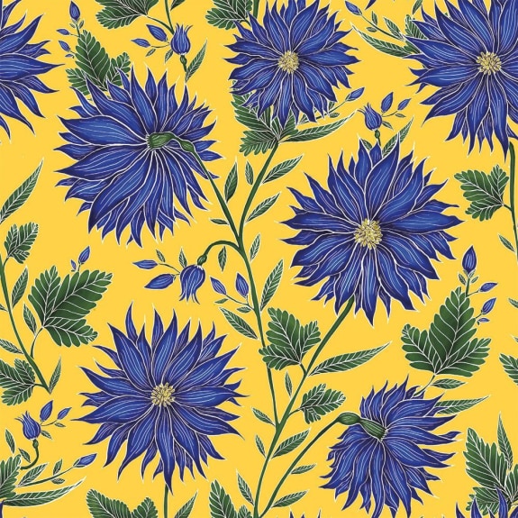 Blue Flowers Greetings Card