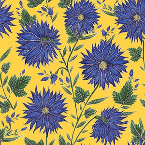 Blue Flowers Greetings Card