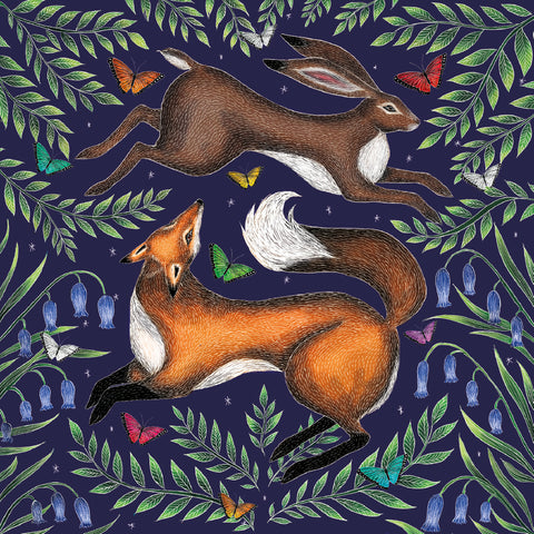 Fox and Hare Greetings Card
