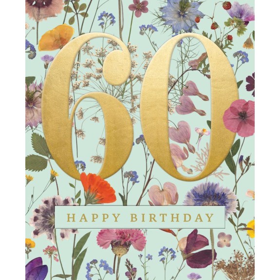 Mint Wild Meadow 60 Greetings Card