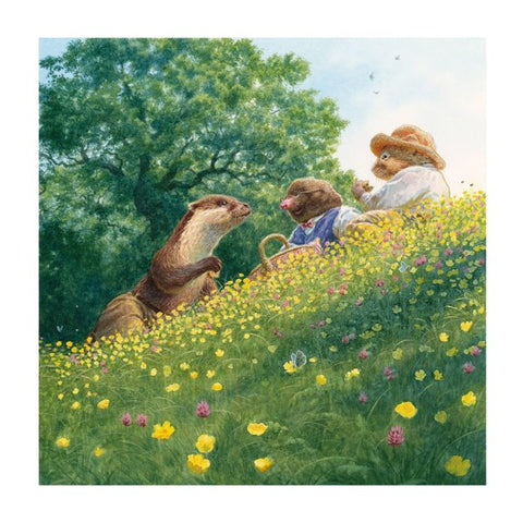 Picnic with Otter Greetings Card