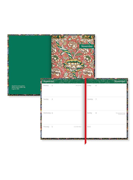 William Morris Strawberry Thief A6 Diary 2026