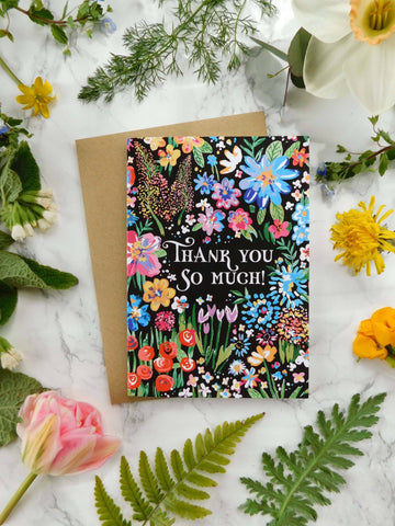 Thank You Flowers Greetings Card CA65