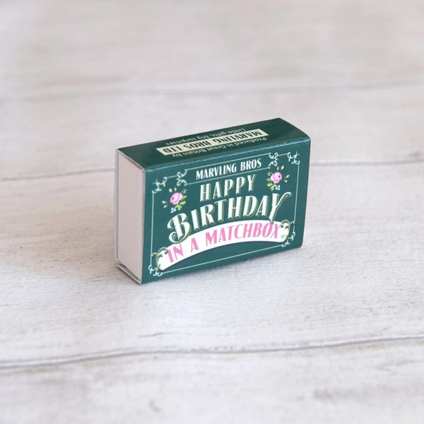 Happy Birthday Folk Art Mini Bouquet in a Matchbox