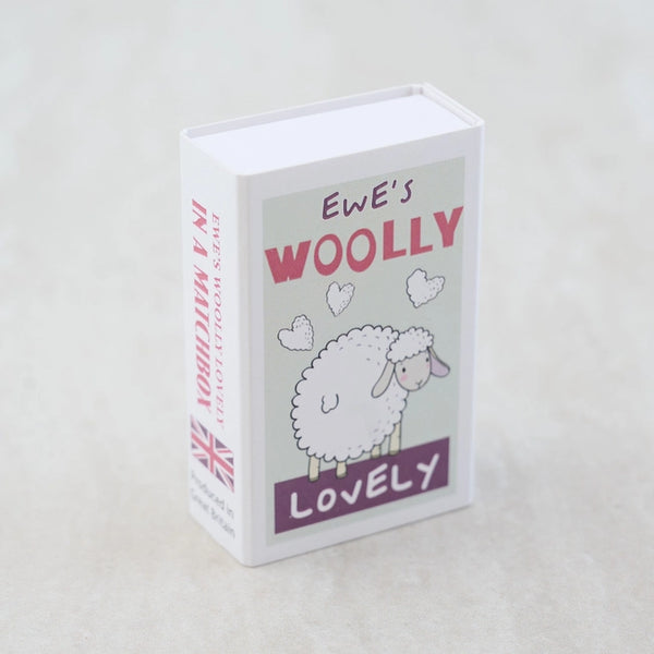 Ewe's Woolly Lovely Wool Felt Sheep in a Matchbox