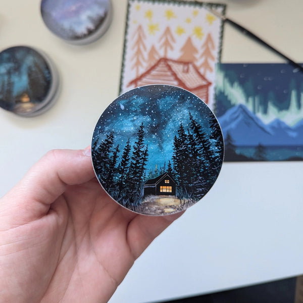 Cabin Under the Stars Vinyl Sticker