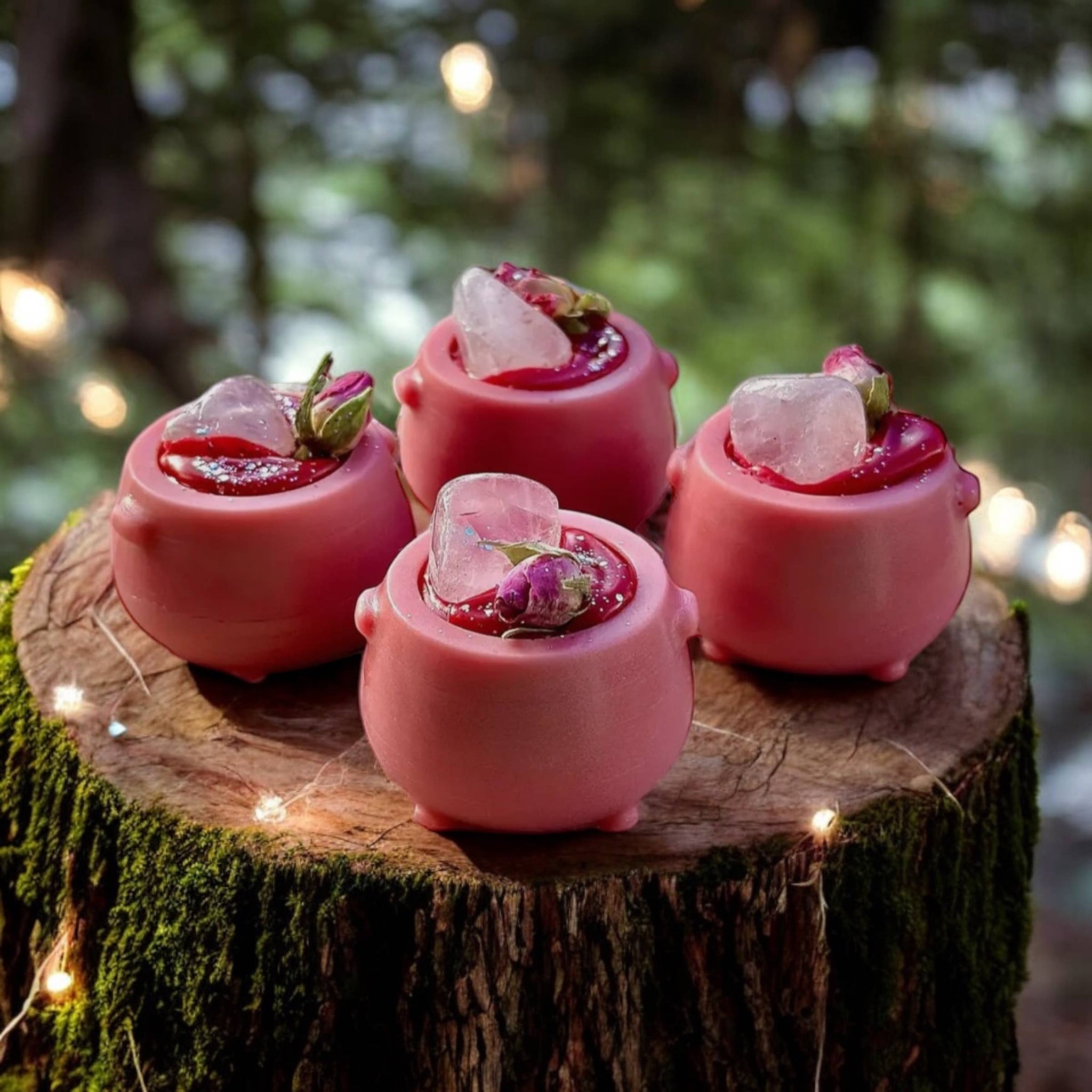 Rose Quartz & Copper Cauldron Wax Melt With Embedded Quartz 