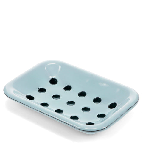 Two-Part Enamel Soap Dish - Blue