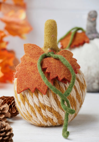 Felt Textured Pumpkin Ornament