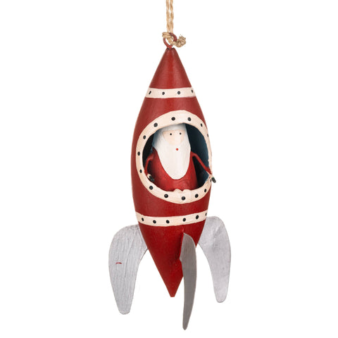 Decorative rocket-shaped ornament on a white background