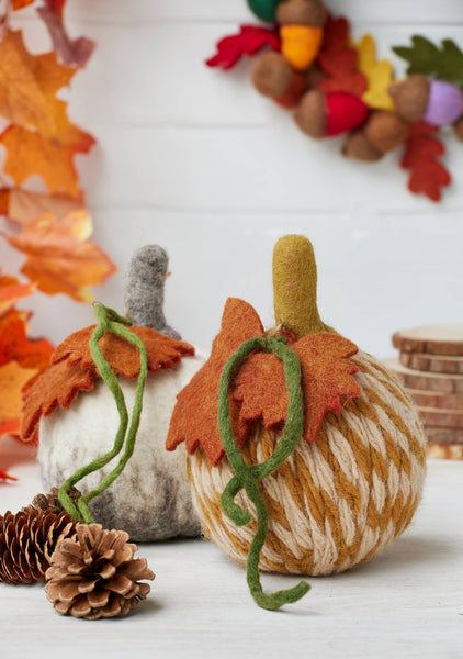 Felt Textured Pumpkin Ornament