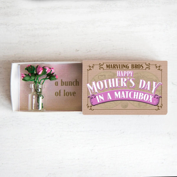 Happy Mother's Day Bunch of Roses in a Matchbox
