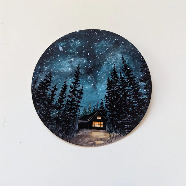 Cabin Under the Stars Vinyl Sticker