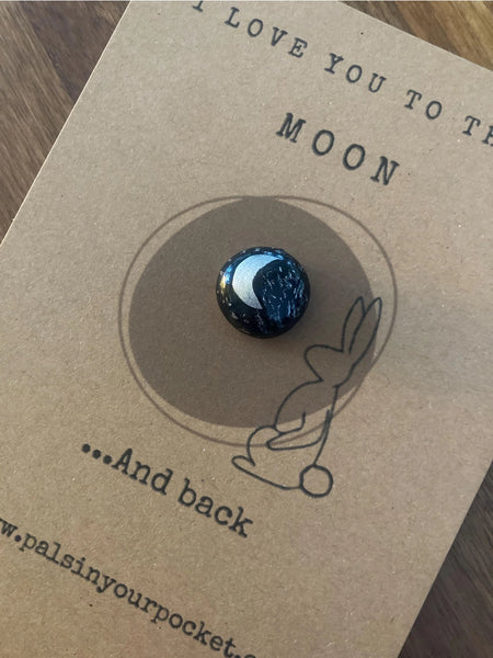 Moon and Stars Pebble Love Token