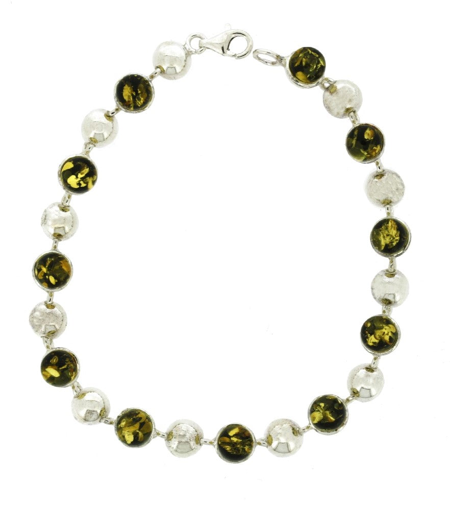 Nova Silver Green Amber Bracelet
