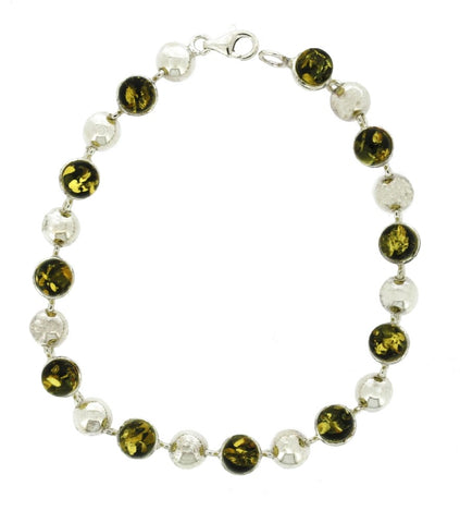 Nova Silver Green Amber Bracelet