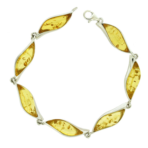 Nova Silver Lemon Amber Wave Bracelet