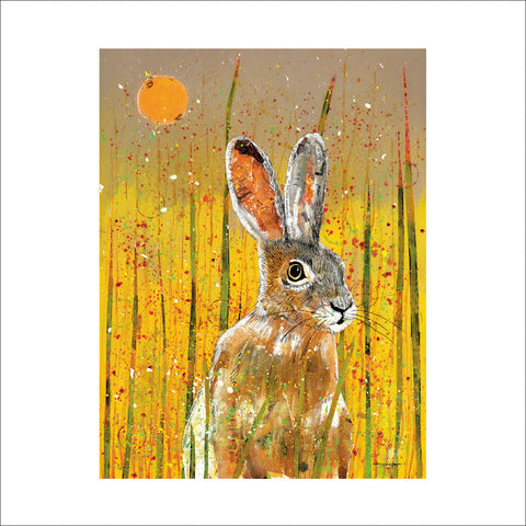 Hare in Poppies Greetings Card