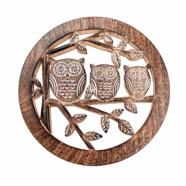 Wooden Owl Trivet