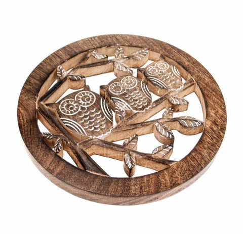 Wooden Owl Trivet