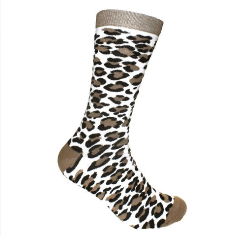 Medium Leopard Print Bamboo Socks, Uk Size 3-7, Fair Trade, Code LEM