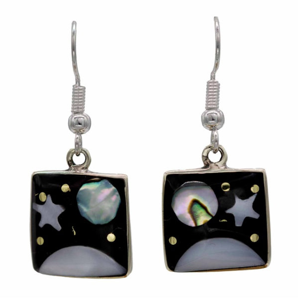Square Black Cosmic Earrings
