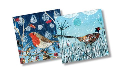 Robin and Pheasant Christmas Card Pack of 10