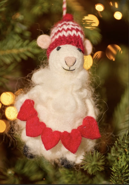 Christmas Sheep Felt Tree Decorations