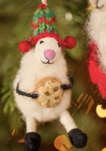 Christmas Sheep Felt Tree Decorations