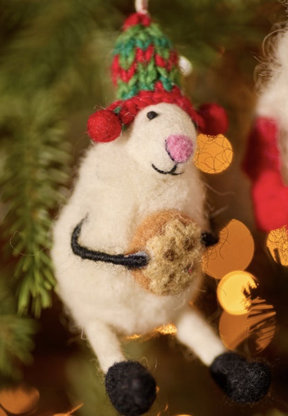 Christmas Sheep Felt Tree Decorations