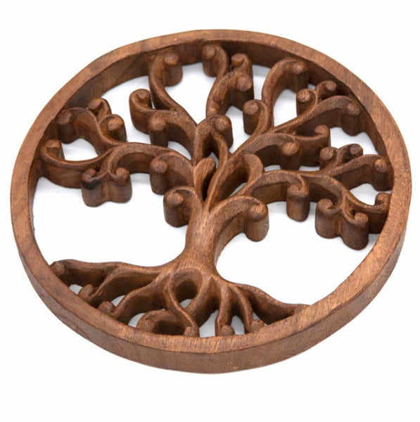 Curly Tree of Life Wooden Plaque
