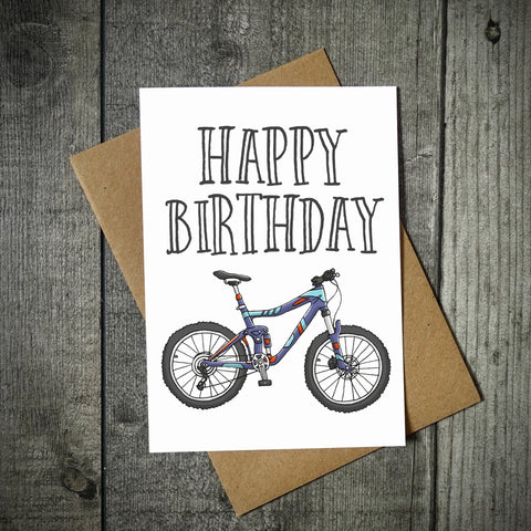 Happy Birthday Bike Greetings Card