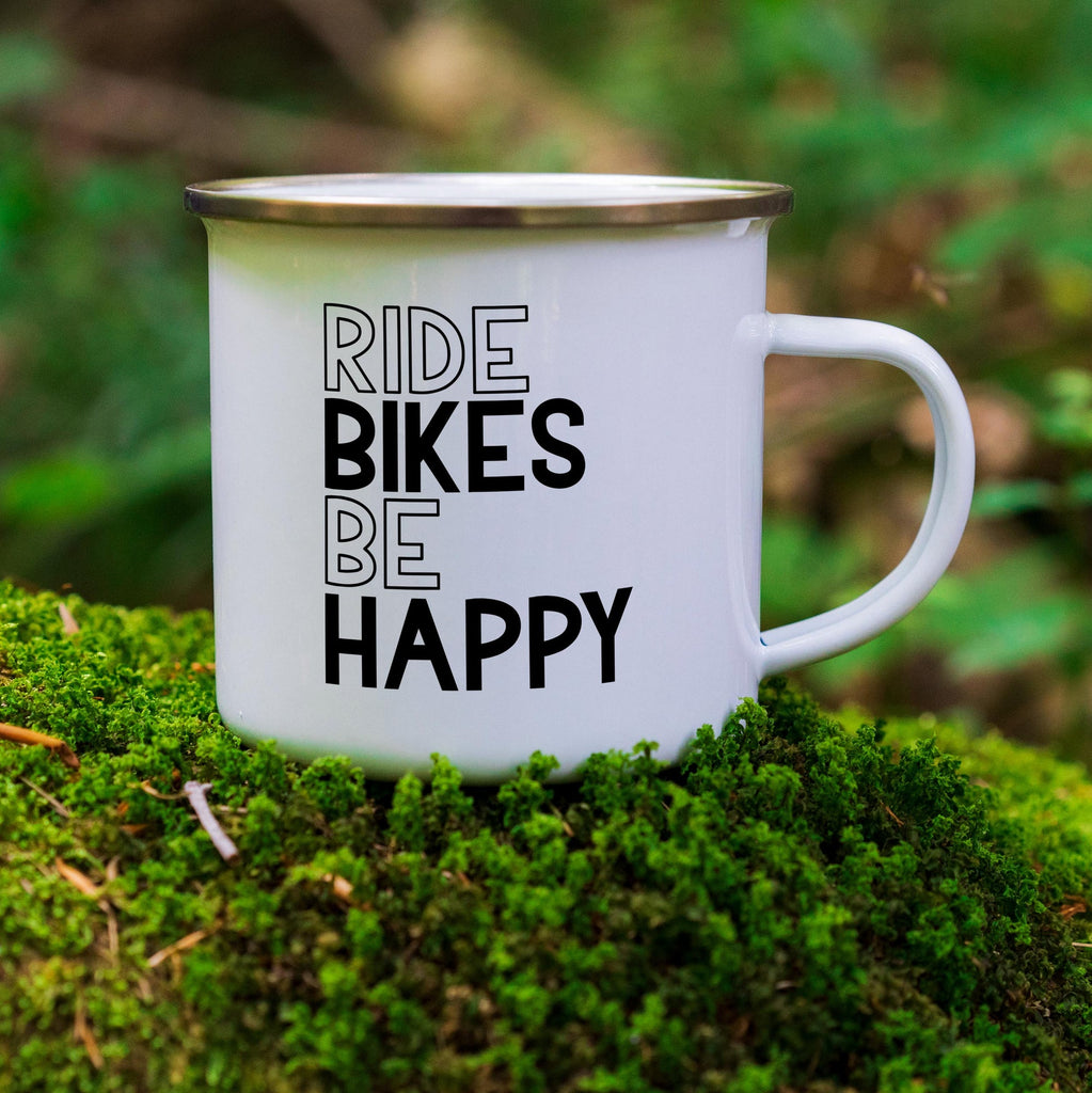 Ride Bikes Be Happy Camper Mug Olive and Myrtle