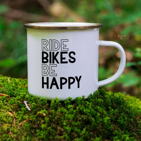 Ride Bikes Be Happy Camper Mug