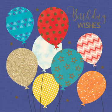 Birthday Wishes Balloons Greetings Card