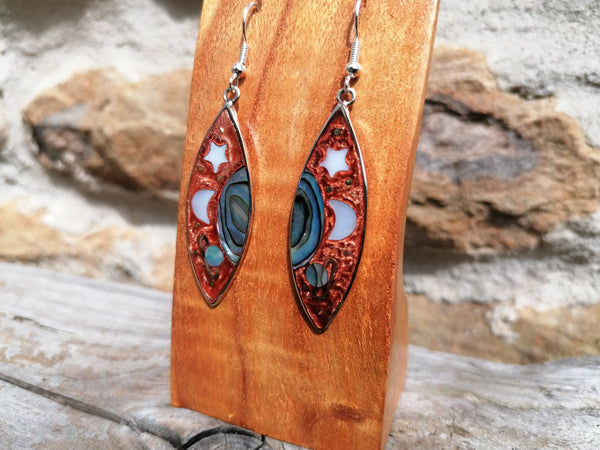 Large Saturno Seed Rust Cosmic Earrings