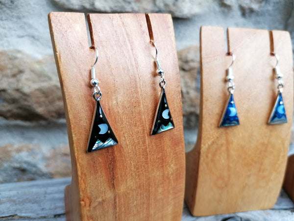 Small Triangle Cosmic Earrings