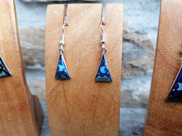 Small Triangle Cosmic Earrings