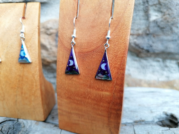 Small Triangle Cosmic Earrings