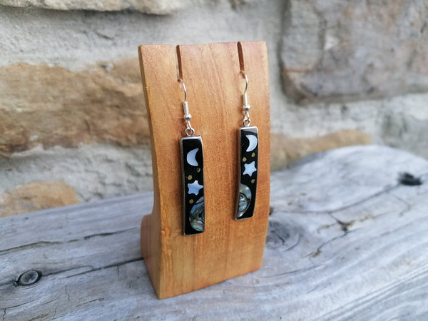 Large Rectangle Cosmic Earrings