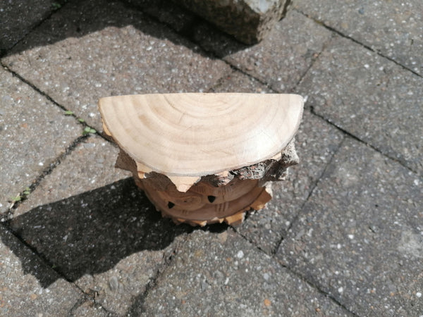 Owl Duo Carved Wooden Ornament