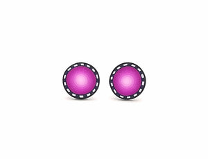 Pink Blended Striped Fimo Stud Earrings