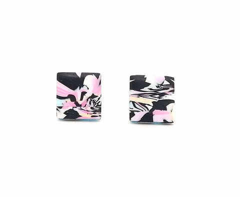 Square Pastel Fimo Stud Earrings