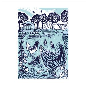 Hens Greetings Card